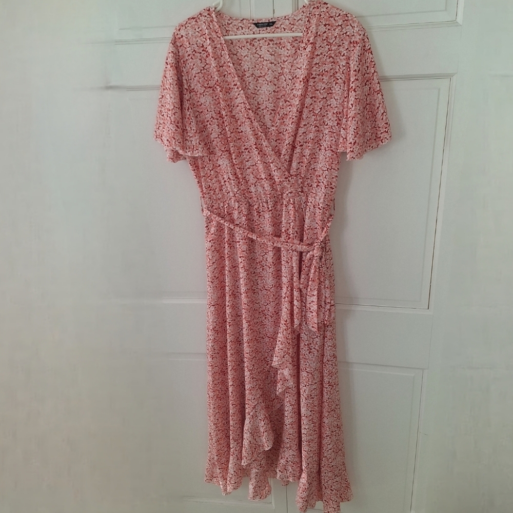 Shein Curve floral print faux wrap maxi dress